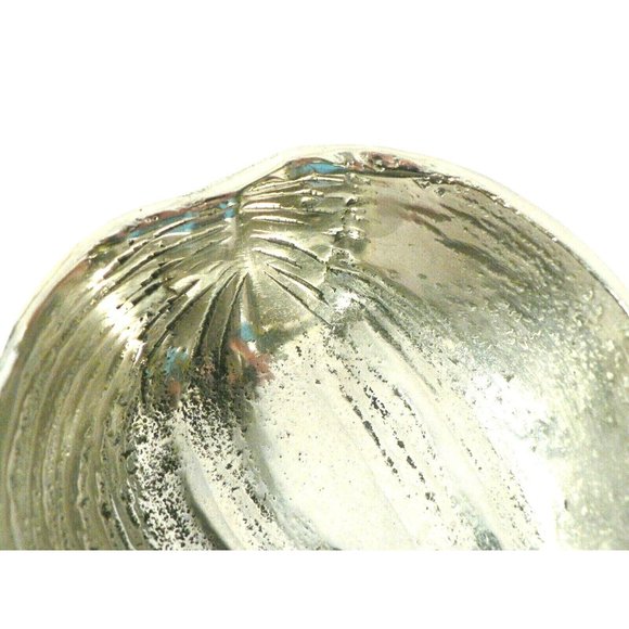 Condiment Nut Candy Dish, Pear Shaped Cast Aluminum Silver Antiqued Finish - Picture 8 of 12